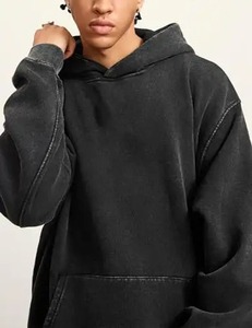 Ropa de calle personalizada, sudaderas con capucha desgastadas con lavado ácido, pantalones de chándal acampanados apilados Unisex, sudadera con cremallera - Product Image 3