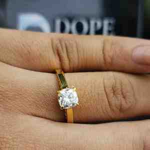 Unique 14KT Solid Gold IGI Certified Trendy 14K Gold Plated Moissanite <b>Cushion</b> Cut Pave Setting Engagement Ring Unisex Women's - Product Image 6