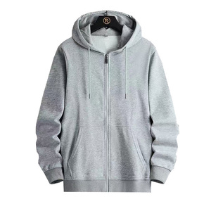 Veste à capuche à manches longues Offre Spéciale personnalisée pour hommes, manteau de sport décontracté de couleur unie à fermeture éclair, sweat à capuche Streetwear pour hommes - Product Image 2