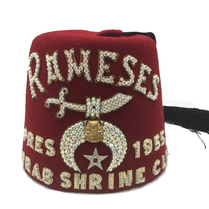 Masonic Shriners Fez Case Best OEM Customized Design Masonic Regalia Fez <b>Hat</b> Hot Selling Good Manufacturing Design Custom Made - Product Image 6