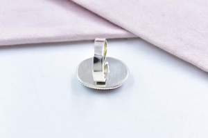 Anillo ajustable hecho a mano Cotton Candy Dahlia en plata de ley para mujer - Product Image 3