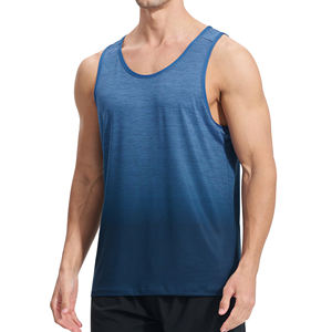 Camiseta de tirantes de gimnasio de secado rápido para hombre personalizada Spandex/poliéster cuello redondo entrenamiento patrón Floral transpirable Anti-Pilling verano - Product Image 2