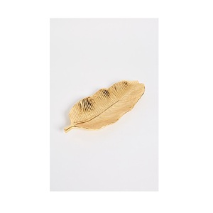 Bandeja de servicio chapada en oro con forma de hoja de metal de mesa moderna al por mayor comida almuerzo y cena decorativa hecha a mano Hogar y hoteles - Product Image 1