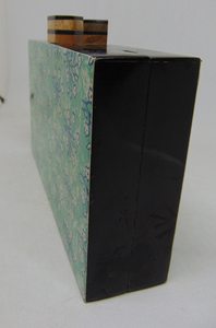 Floral Design Resin Wood Clutch <b>Box</b> Purse Bags - Product Image 3