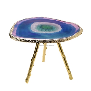 Venta caliente soporte para pasteles de un solo nivel ágata boda postre fruta merienda Cupcake pastel soporte para fiesta plato para servir - Product Image 3