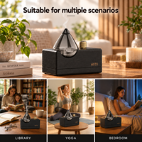 Diffuseur d'huiles essentielles sans eau, nébuliseur en bois et verre, diffuseur d'huiles essentielles sans fil intelligent, diffuseur de voyage haut de gamme pour l'anxiété