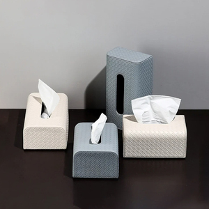 Boîte à mouchoirs en cuir de bureau personnalisée support de boîte à mouchoirs en cuir PU boîte à mouchoirs en cuir pour bureau à domicile - Product Image 4