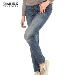 Jeans en denim pour femme, coupe ample et extensible, style Boyfriend, grande taille, tendance, personnalisable, meilleure vente en ligne - Product Image 6