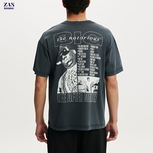 เสื้อยืดแขนสั้นพิมพ์ลาย DTG คุณภาพสูงสำหรับผู้ชาย สไตล์สตรีท ผ้าฝ้าย 100% ระบายอากาศได้ดี ผ้าถัก พิมพ์ลายซิลค์สกรีนด้วยเทคนิค Acid - Product Image 1