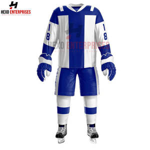 Maillots et pantalons de hockey sur glace unisexes de qualité supérieure fabriqués en usine en gros ensembles d'uniformes de hockey sur glace - Product Image 2