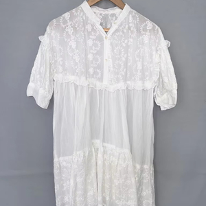 Fábrica de encargo de lino y algodón de moda de algodón sin tirantes suave Floral playa verano mujeres - Product Image 1