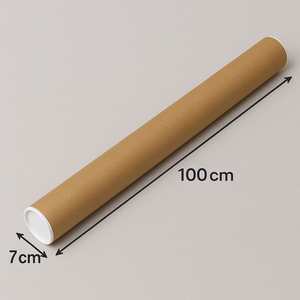 Tubes en carton brun recyclables 7 x 100 cm, taille personnalisée avec couvercles pour toiles et produits longs à enrouler - Product Image 5