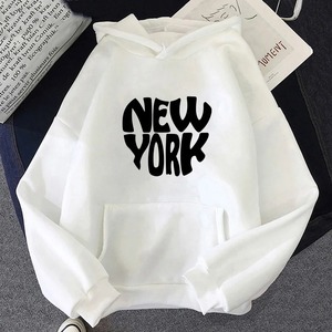 New York imprimer hommes femmes sweats à capuche sweats coton fermeture éclair à capuche ample polaire printemps automne tricoté vêtements de Sport - Product Image 5