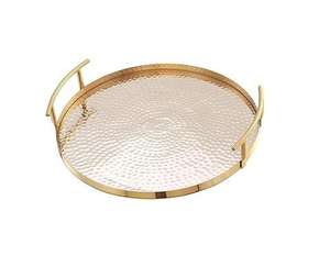 Bandeja de servicio de diseño de tendencia más vendida en Metal Diseño de flores personalizado para mesa de Navidad Bandeja de uso para servir alimentos - Product Image 4