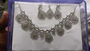 Elegant AD Fashion High Quality Brass <b>Jewellery</b> <b>Set</b> for <b>Women</b> Sparkling Necklace & Earrings for Weddings and Parties From India - Product Image 4