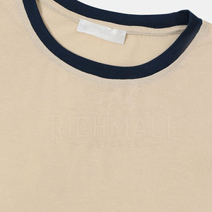 Verano moda hombres camisetas algodón suave tela personalizada bordado Logo camiseta - Product Image 3