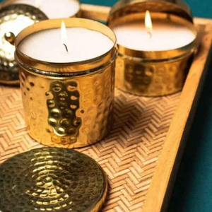 โหลเทียนกลมและที่ใส่เทียนสีทอง8ออนซ์10ออนซ์12ออนซ์ทำจากโลหะหรูหราพร้อมฝาปิดทำจากทองเหลืองสั่ง - Product Image 1