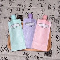 Pochettes de voyage cosmétiques jetables Unalilia anti-fuite de 90 ml (3 oz) avec bec verseur, imprimées en sérigraphie, en PET/VMPET/PE