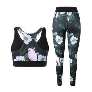 Ensemble de yoga 2 pièces à imprimé floral pour femmes, leggings taille haute, soutien-gorge de sport, tenue de sport, vêtements de fitness, ensemble de vêtements de sport - Product Image 5