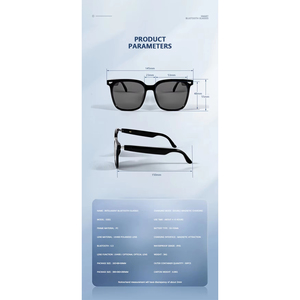 Lunettes intelligentes AOSENWELL GS01, Bluetooth 5.3, charge magnétique, commande tactile intelligente, audio, musique, son stéréo, verres polarisés UV400, monture en PC - Product Image 2