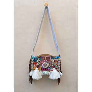 Diseñador exclusivo Banjara Vintage bolsos y embragues espejo trabajo monederos con bordado a mano Patchwork mujer bolso de cuero - Product Image 1