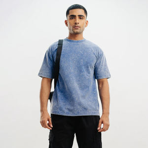 Novedad de verano, camiseta Vintage holgada de algodón 100% de peso pesado, camiseta de Fitness de gran tamaño para hombre, secado rápido con estilo Vintage - Product Image 1