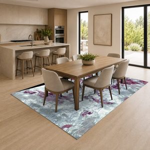RUGS DEPOT LXDP-0568 Wholesale Grey Silver Contemporary Geometric Digital Printed Machine Washable Chenille Area Rug Non <b>Slip</b> - Product Image 4