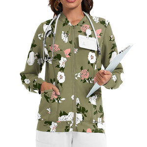 2025 couleur unie tenue décontracté femmes gommage veste hôpital porter nouveau confortable femmes gommage veste - Product Image 4