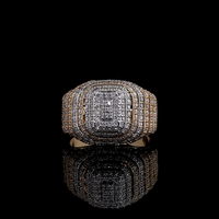 Anillo de cóctel con diamante cultivado en laboratorio |   Anillo de Lujo de Oro Sólido de 18K para Mujer |   Joyería Fina de Diseño con Corte Brillante Redondo