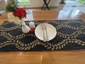 <b>Beaded</b> <b>Placemat</b> Handmade Round Charger for Luxury Dining & Holiday Decor Unique Piece Handmade <b>Beaded</b>, <b>Placemat</b>, Housewarming - Product Image 2