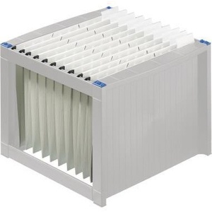 Hanging <b>File</b> Box for Rack Helit DIN A4 40 Slots Light Grey/Blue Polystyrene - Product Image 1