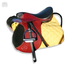 Nuevo diseño de cuero rojo negro inglés sillín resistencia al por mayor precio bajo personalizado sillín de caballo - Product Image 4