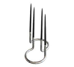 Bougeoir en métal argenté de style contemporain, décoration de Noël pour la maison, vente chaude - Product Image 1