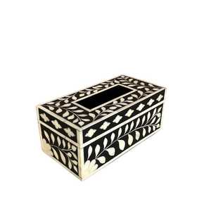 Boîte à mouchoirs en bois faite à la main écologique la plus vendue illustration d'incrustation d'os élégante pour la maison moderne hôtel restaurant utiliser au meilleur prix - Product Image 2