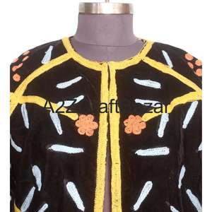 Handcraft <b>Women's</b> Unique Ethnic <b>Velvet</b> Design Boho Winter Short Jacket With Cotton Lining Hand Embroidered Jackets - Product Image 3