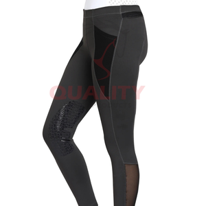 Medias de montar para mujer tela elástica transpirable secado rápido cintura alta ajuste cómodo con agarre de silicona de asiento completo para la venta - Product Image 1