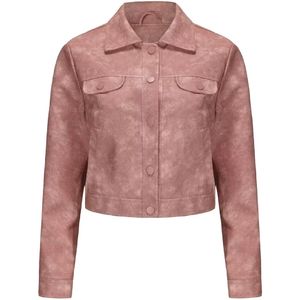 Abrigo a prueba de viento de punto de piel sintética para mujer, chaqueta recortada de estilo elegante de un solo pecho de Otoño de alta calidad a la moda - Product Image 1
