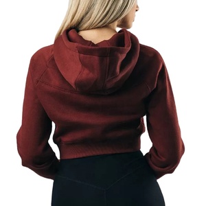 High Quality Winter Casual Women's Customizable Lined <b>Fleece</b> Cropped Hoodie Front Logo Custom Print Waterproof Streetwear 2026 - Product Image 5