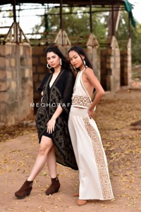 Bata Kimono de algodón orgánico con estampado de bloques, pantalón estilo japonés, bohemio, Hippie, Tribal - Product Image 6