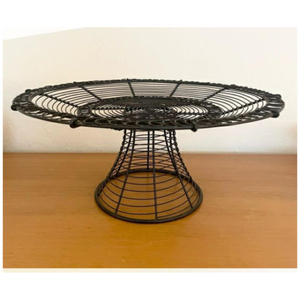 Soporte para Pastel de Alambre de Hierro Ecológico Hecho a Mano, Apto para Lavavajillas, Acabado Negro, de un Solo Nivel, para el Hogar, Bodas, Fiestas de Cumpleaños, Decoración de Mesa - Product Image 3