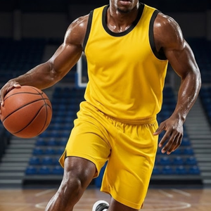 Uniforme de Baloncesto Amarillo Sublimado Personalizado: Jersey y Pantalones Cortos de Malla Transpirable de Secado Rápido para Entrenamiento de Equipos Masculinos - Product Image 4