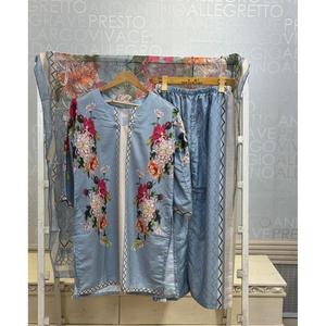 FUSION LAWN 3 PCS SATIN SATIN Top informal de satén con mangas tres cuartos SL00250 - Product Image 2