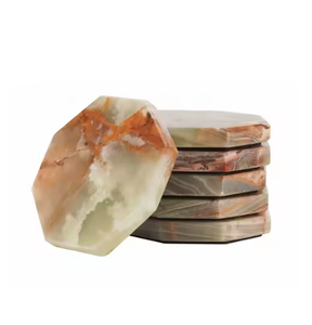 Sous-verres en pierre et en bois personnalisés, lot de 4 sous-verres de table pour la maison, l'eau et le café, vente à chaud - Product Image 5