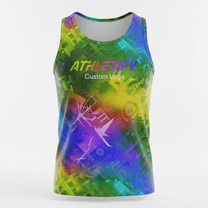 Camiseta sin mangas de poliéster sublimado para hombre, ropa informal de diseño personalizado, tela transpirable para máxima comodidad y flexibilidad - Product Image 1
