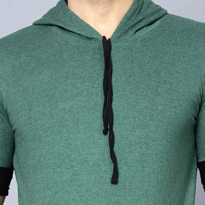 T-shirt à capuche en coton pour hommes fait sur mesure, respirant, léger, décontracté, gym, vêtements de mode, style de rue avec logo imprimé - Product Image 4