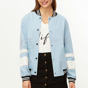 Veste universitaire pour femmes avec bouton-pression sur le devant et ourlet côtelé pour des tenues à la mode Veste universitaire élégante pour femmes - Product Image 5