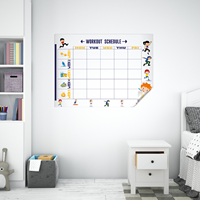 Réutilisable 1 effaçable à sec calendrier d'entraînement planificateur de Fitness tableau électrostatique Durable polystyrène matériel tableau blanc Surface statique