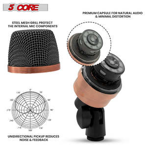 5 Core Conga Mic Snare Tom Microphone Drum Kit <b>Condenser</b> XLR Instrument Mics - Product Image 5