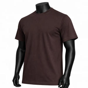 เสื้อยืดลำลองผู้ชาย Wellprove สีน้ำตาลเข้ม คอกลม แขนสั้น ผ้าฝ้าย 100% ทรงโอเวอร์ไซส์ สีพื้น ระบายอากาศได้ดี - Product Image 2