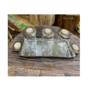 Stainless Steel And Acrylic Dry Fruits <b>Serving</b> <b>Bowls</b> Set Of Three Round Shape Nuts Server At Acceptable Price - Product Image 1